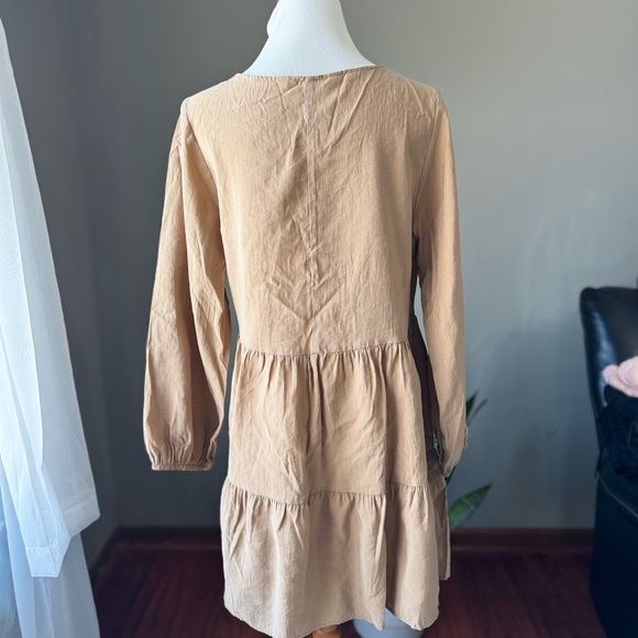 ✨ Zara Tan Long Sleeve Dress ✨ - Picture 6 of 10